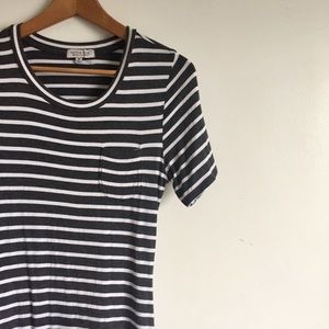 Striped midi dress with cutout back detail